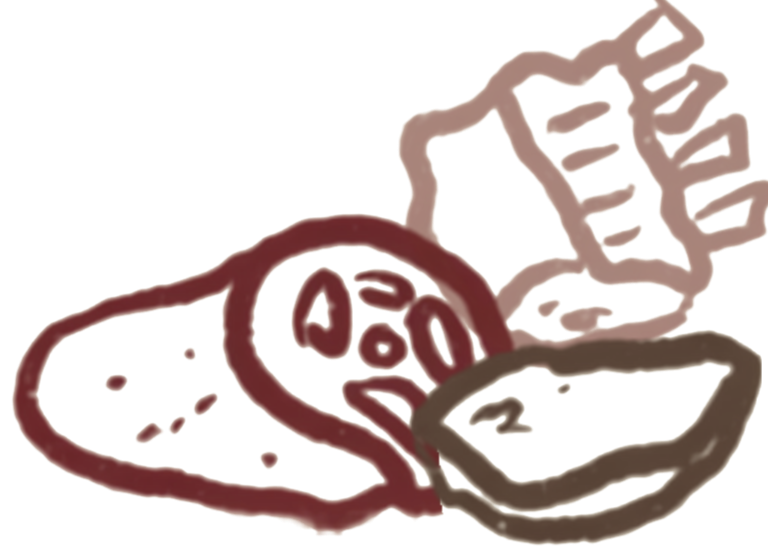 A hand-drawn diagram of the cuts